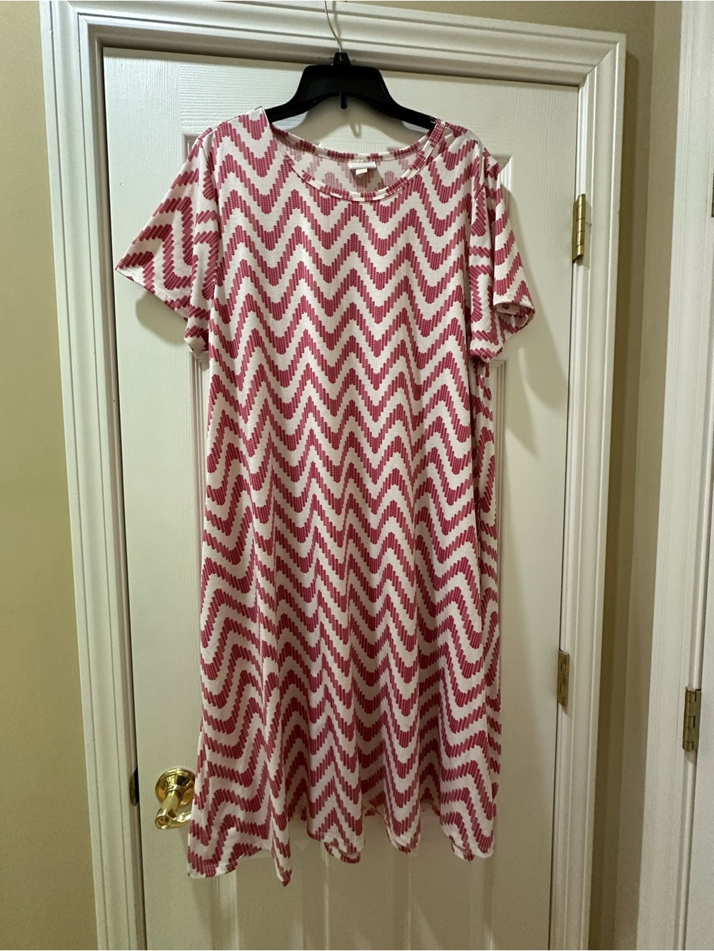 LuLaRoe Girls Pink Chevron Swing Dress